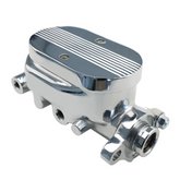 GM Universal Cast Aluminum Master Cylinder 1" Bore; 3/8" Ports on Both Sides Chrome, Finned Top