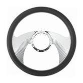 14" Half Aluminum with Leather Wrap/Full Aluminum Billet Steering Wheel,9 Hole,Style 01