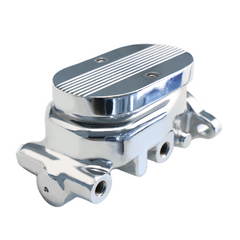 GM Universal Cast Aluminum Master Cylinder 1" Bore; 3/8" Ports on Both Sides Chrome, Finned Top