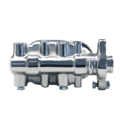 GM Universal Cast Aluminum Master Cylinder 1" Bore; 3/8" Ports on Both Sides Chrome, Finned Top