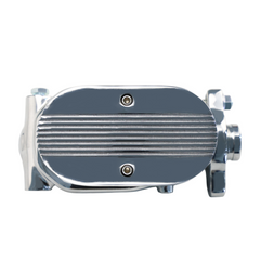 GM Universal Cast Aluminum Master Cylinder 1" Bore; 3/8" Ports on Both Sides Chrome, Finned Top