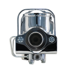 Universal Chrome 1-1/8'' Bore Dual Bail Master Cylinder w/Left Mount Proportioning Valve Kit, Disc/Disc