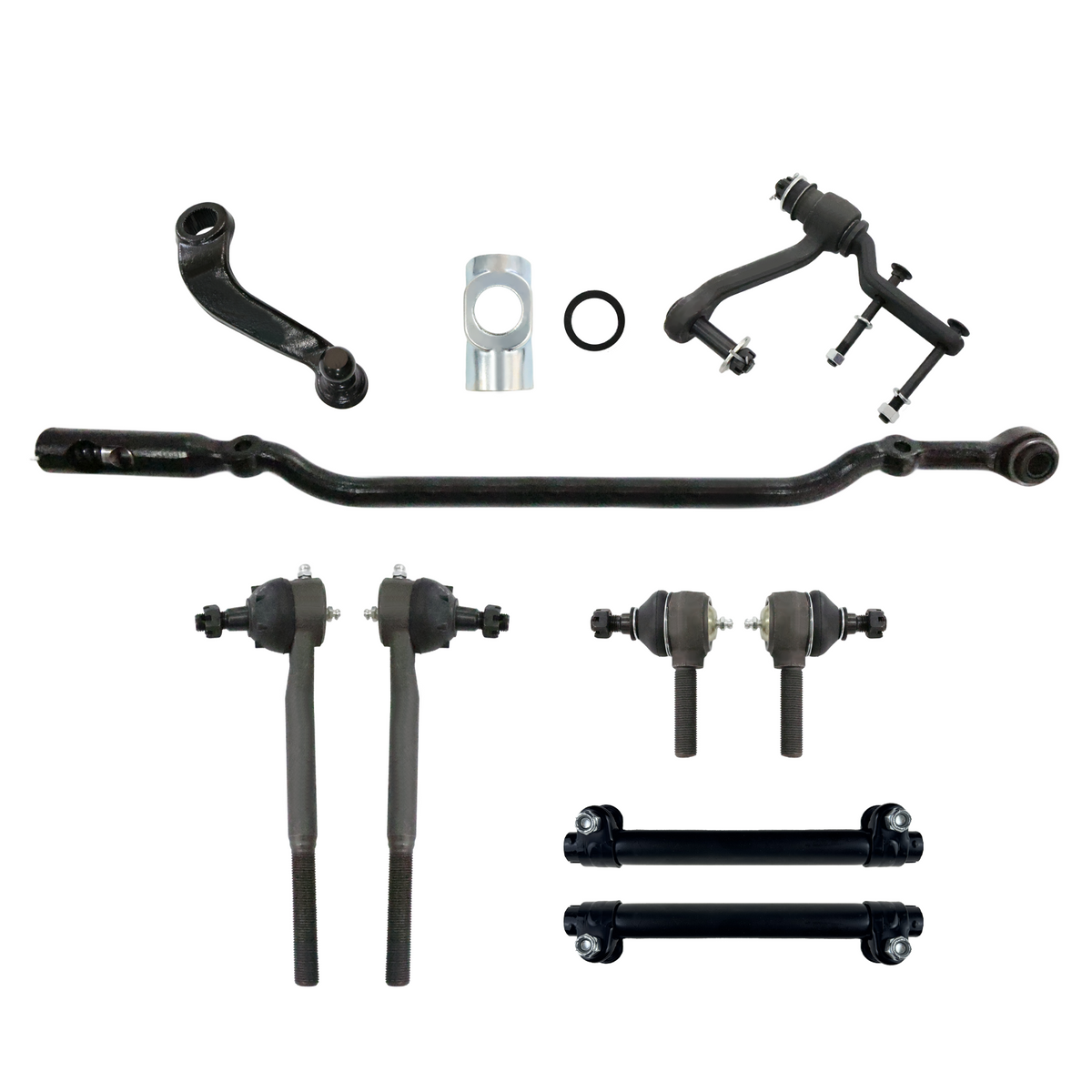 1955-1957 Chevy Car Complete Steering Linkage Kit, Steel Adjusting Sleeve