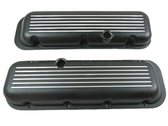 Tall/Short Aluminum Ball Milled Valve Cover 1965-95 BBC 396-502 w/ Hole