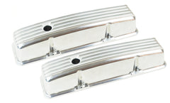 Tall Aluminum Finned Valve Covers for Pontiac w/ Hole