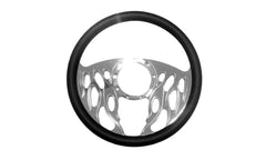 14＂ Half Aluminum with Leather Wrap/Full Aluminum Billet Steering Wheel，9 Hole，Style 02