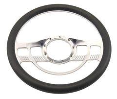 14＂ Half Aluminum with Leather Wrap/Full Aluminum Billet Steering Wheel，9 Hole，Style 31