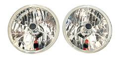 5 3/4" Headlights With Black Dot Tri Bar and Push in H4 Bulb Turn Signal