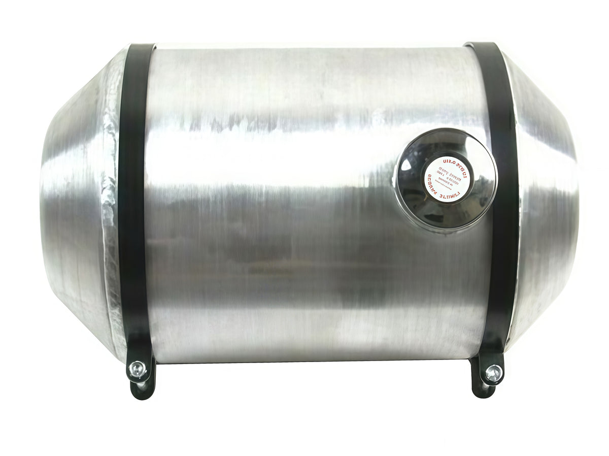 5 Gallon Round Spun Aluminum Fuel Tank， 10＂ x 16.5＂