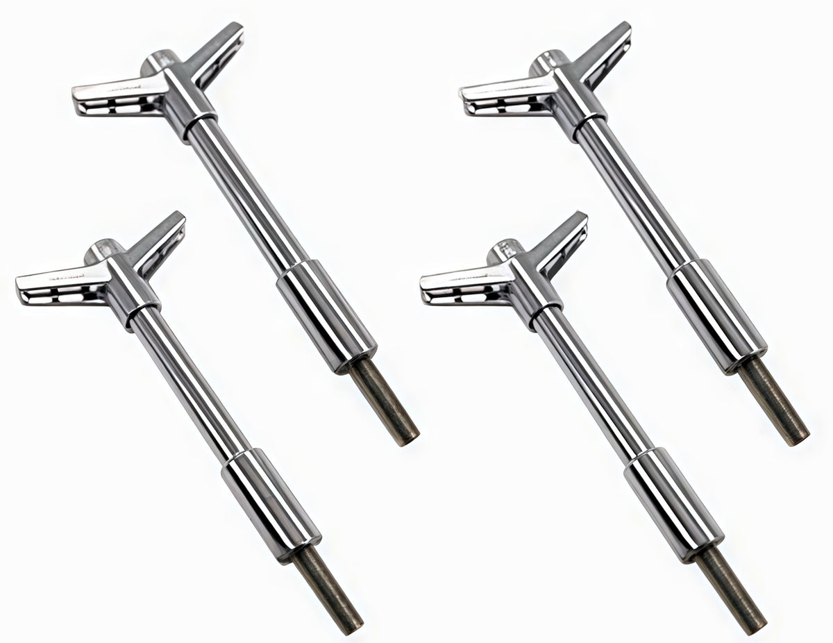 Steel Wing Nut For Valve Cover， 4＂ Long， Chrome， Set of 4