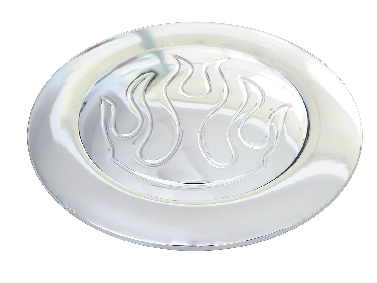 Aluminum Steering Wheel Horn Button Flamed,Chrome