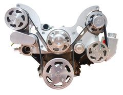 LS Serpentine Front Drive Kit， w/ A/C Compressor， Water Pump， Alternator， Steering Pump，One Pieces Main Plate