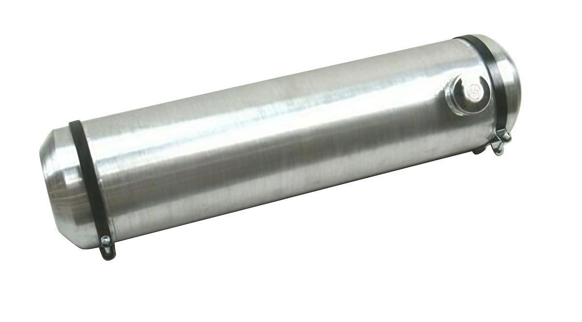 7 Gallon Round Spun Aluminum Fuel Tank， 8＂ x 33＂