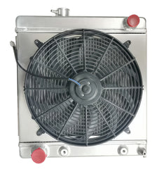 1964-66 Ford Mustang Falcon Comet Aluminum Radiator w/ Fan &  shroud, Right Lower Outlet