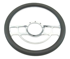 14＂ Half Aluminum with Leather Wrap/Full Aluminum Billet Steering Wheel，9 Hole，Style 28