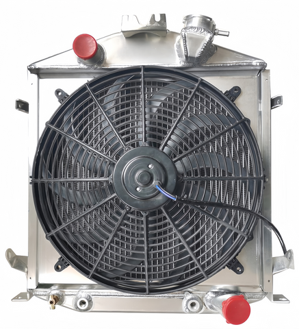 1928-31 Ford Model A Street/Rat Rod Radiator Chevy V8 w/ Fan & shroud ...