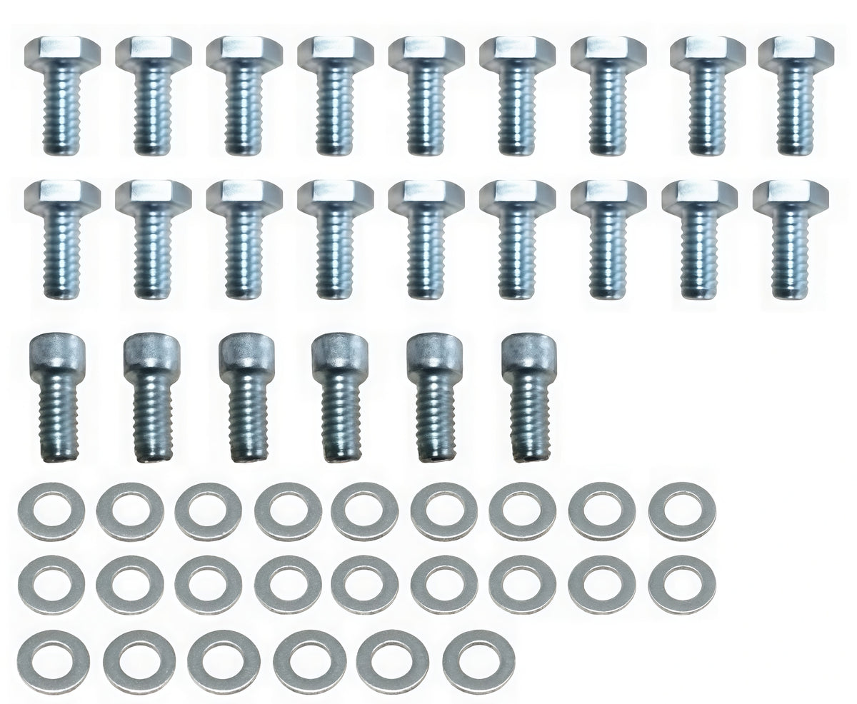 SBF 302-351W Oill Pan Hardware Kits， Hex Head Bolts 1/4“-20 X 3/4“ (18 Pcs) & 5/16“-18 X 3/4“ (6 Pcs)