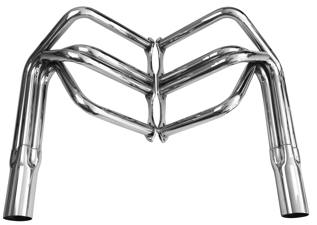 Universal Fit Small Block Chevy Roadster Long Tube Headers， Round Port