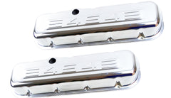 1965-95 Big Block Chevy 396-502 Tall/Short Steel Baffled ＂454＂ Logo Valve Cover， Chrome