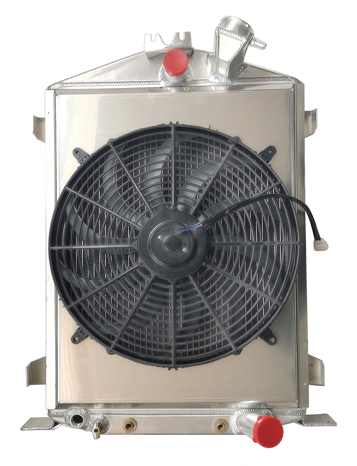 1932 Ford Street Rod Aluminum Radiator Hi/High Boy Chevy Motor w/ Fan &  shroud