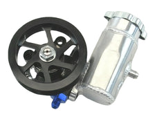 Cast Iron Power Steering Pump with 4.2＂ Aluminum Serpentine Pulley， Black