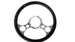 14＂ Half Aluminum with Leather Wrap/Full Aluminum Billet Steering Wheel，9 Hole，Style 14