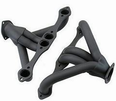 Universal Fit Small Block Chevy Hugger Tight-Fit Shorty Headers for Angle Plug Heads， Round Port