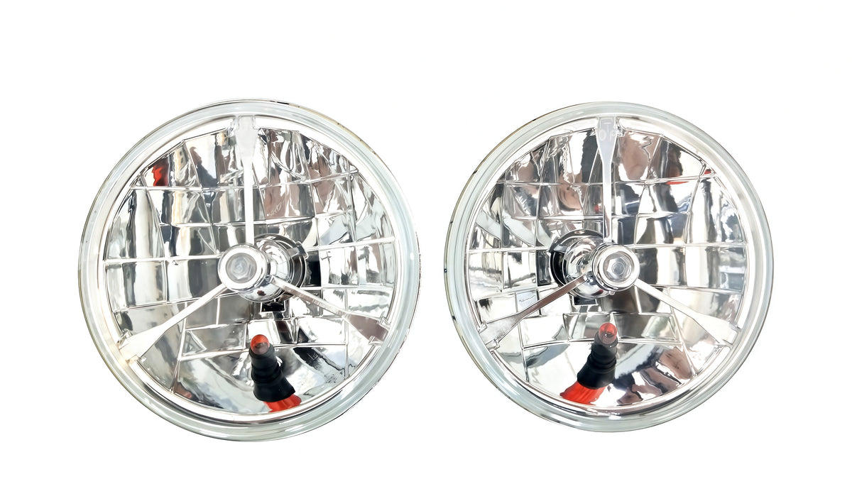 7＂ Clear Headlights Color Dot Tri bar H4 With Turn Signal Push in Bulb