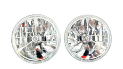 7＂ Clear Headlights Color Dot Tri bar H4 With Turn Signal Push in Bulb