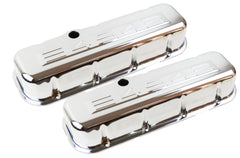 1965-95 Big Block Chevy 396-502 Tall/Short Steel Baffled ＂454＂ Logo Valve Cover， Chrome