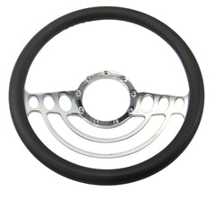 14＂ Half Aluminum with Leather Wrap/Full Aluminum Billet Steering Wheel，9 Hole，Style 30