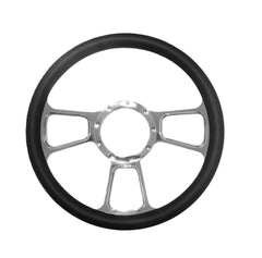 14＂ Half Aluminum with Leather Wrap/Full Aluminum Billet Steering Wheel，9 Hole，Style 19
