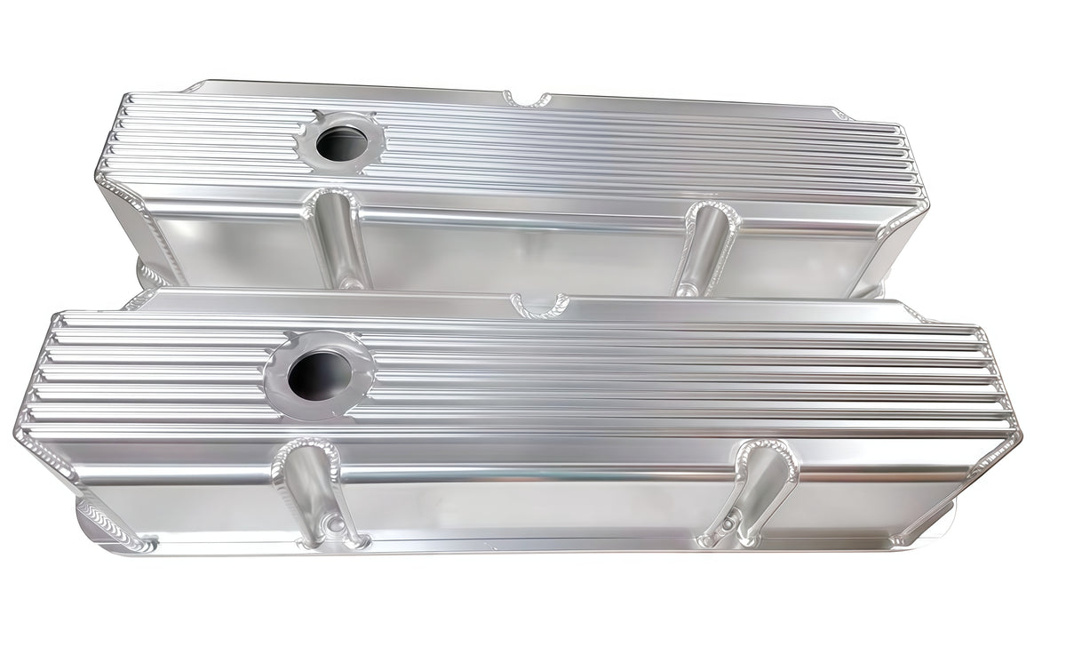 Small Block Chrysler Fabricated Aluminum Finned Valve Cover With Hole/Without Hole