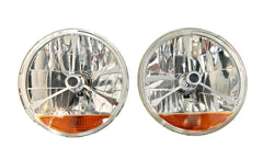 7 ＂ Tri-Bar H4 Bulb Headlights w/Color Central Dot and Orange Turn Signal Lens