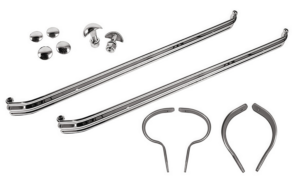 1932 Ford Front & Rear Chrome Steel Bumper Install Kit