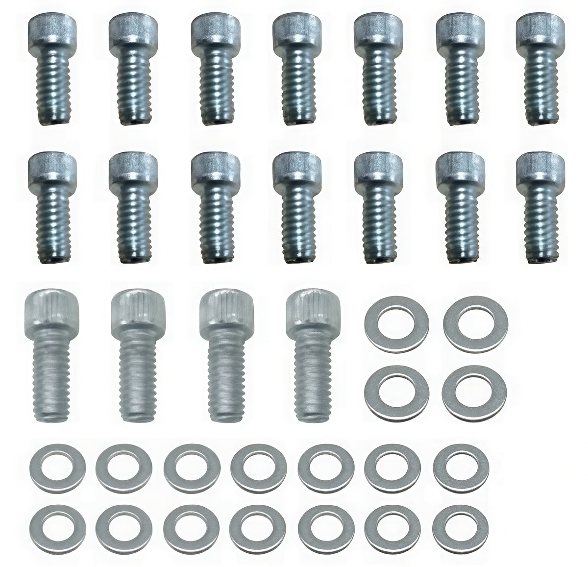 SBC Oil Pan Harware Kits，1/4＂-20 x 1/2＂ (14 Pcs) & 5/16＂-18 x 3/4＂ (4 Pcs)  Bolts