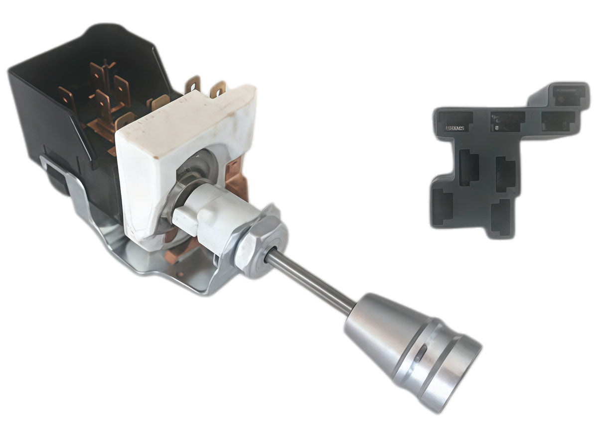 Street Rat Rod GM Chevy Headlight Switch Aluminum Knob w/ Bonus Wiring Plug