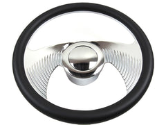 14＂ Half Aluminum with Leather Wrap/Full Aluminum Billet Steering Wheel，9 Hole，Style 01