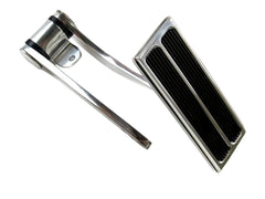 Aluminum Gas Pedal Pad w/ Steel Arm 2 Rubber Inserts， Polished