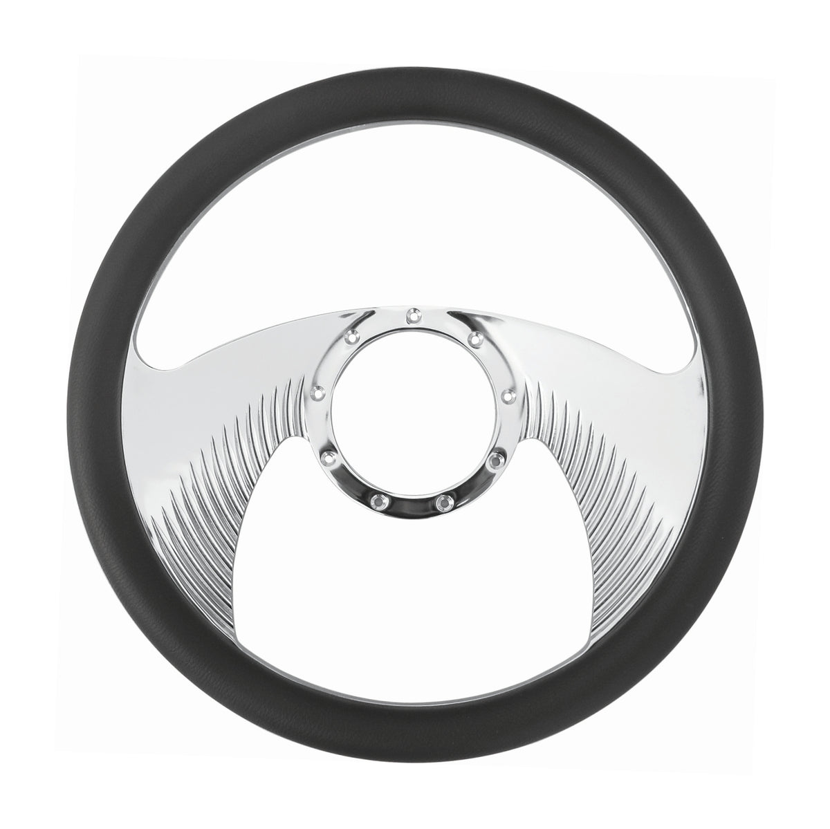 14＂ Half Aluminum with Leather Wrap/Full Aluminum Billet Steering Wheel，9 Hole，Style 01