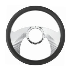 14＂ Half Aluminum with Leather Wrap/Full Aluminum Billet Steering Wheel，9 Hole，Style 01