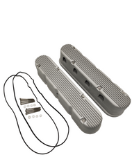 GM LS SBC Finned Cast Aluminum 2 PC Valve Covers w/ Coil Mounts & Cover