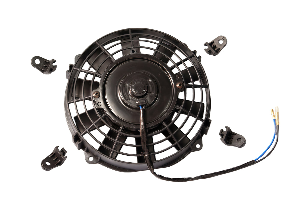 10＂ Straight Blade， Reversible Fan 12V-80W-1150CFM