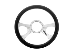 14＂ Half Aluminum with Leather Wrap/Full Aluminum Billet Steering Wheel，9 Hole，Style 09
