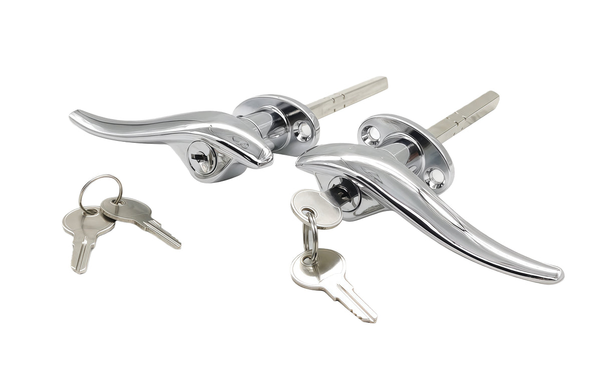 1932-1934 Ford Outside Handles Lock Door Handle w/ Keys,Chrome