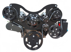 Small Block Ford 289-302-351W Serpentine Front Drive Kit， w/ A/C Compressor， Water Pump， Alternator， Steering Pump