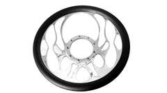 14＂ Half Aluminum with Leather Wrap/Full Aluminum Billet Steering Wheel，9 Hole，Style 04