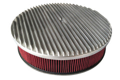14＂ x 3＂ Aluminum Full Finned Top Air Cleaner Set， w/ Flat Style Base