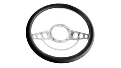 14＂ Half Aluminum with Leather Wrap/Full Aluminum Billet Steering Wheel，9 Hole，Style 16