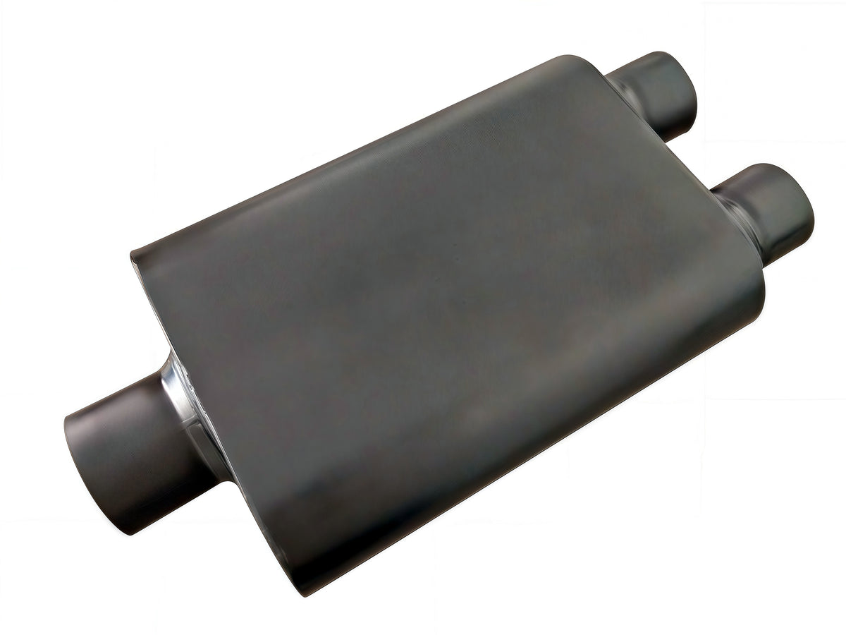 Welded Chamber Muffler， 3.0 Center Inlet/2.5 Dual Outlet